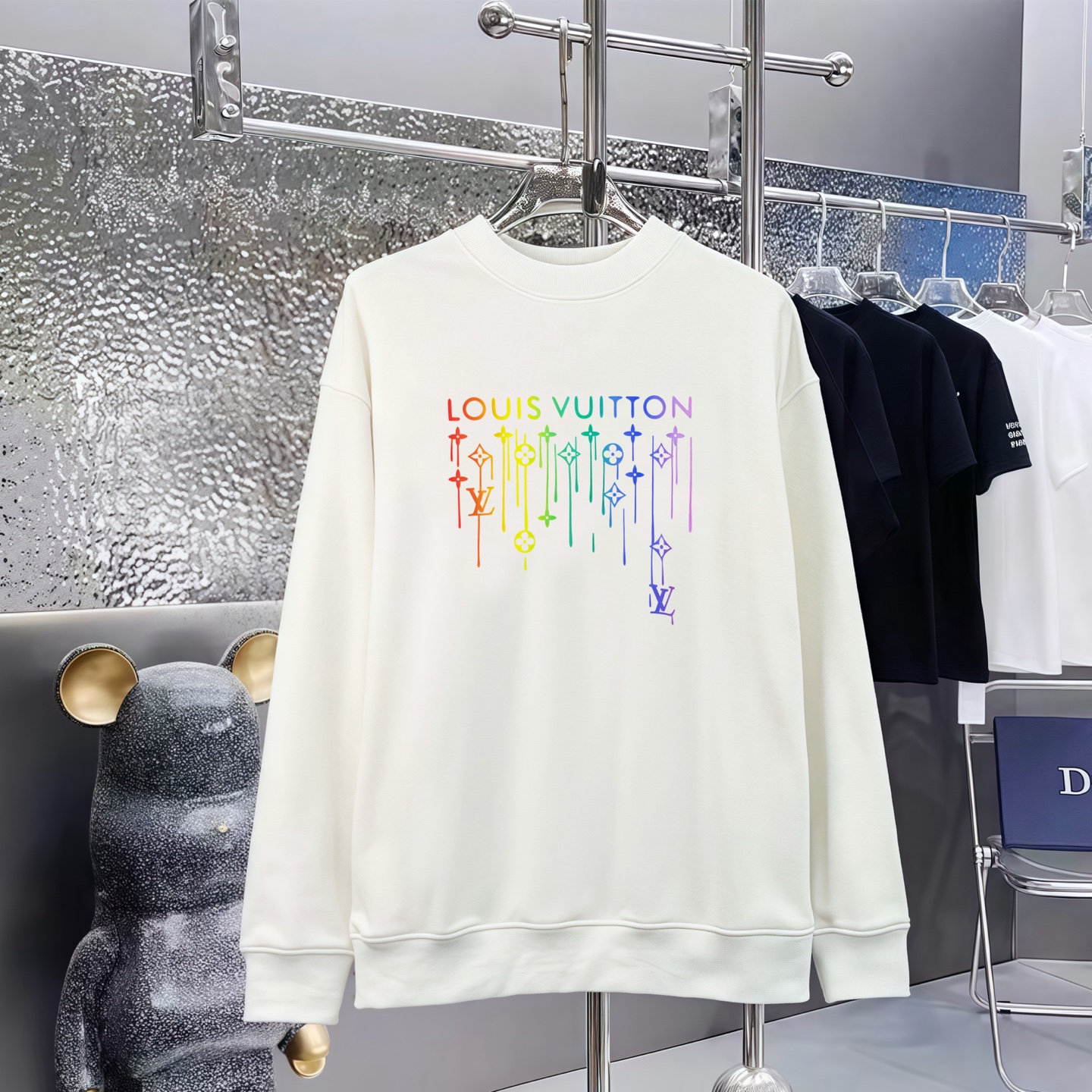 LOUIS VUITTON 路易威登印花丸首毛圈衛衣 男女同款