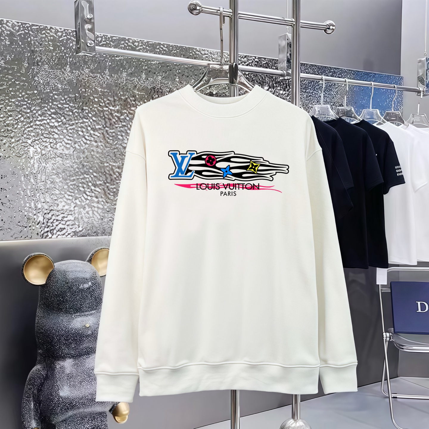 LOUIS VUITTON 路易威登印花丸首毛圈衛衣 男女兼用