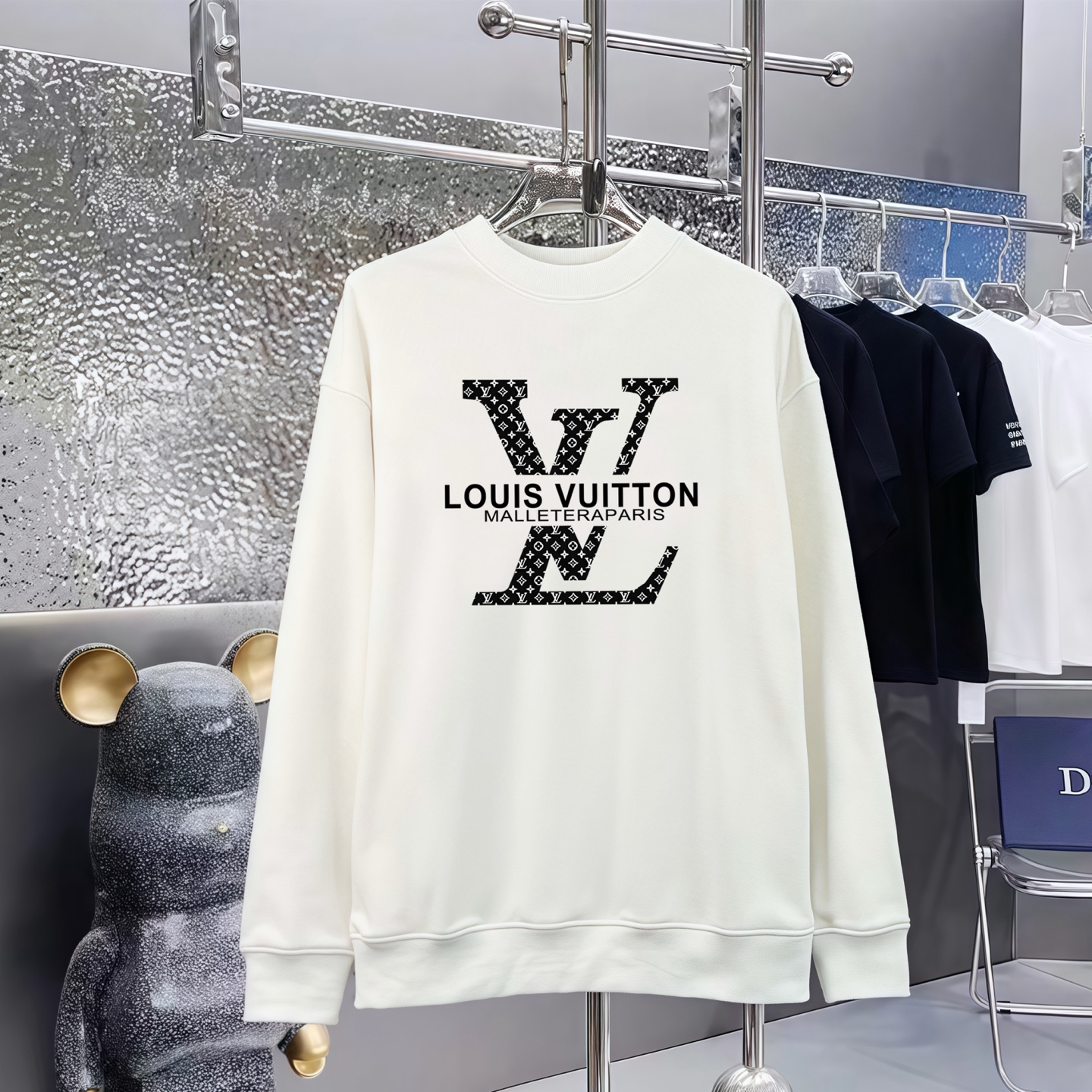 LOUIS VUITTON 路易威登印花丸首毛圈衛衣 男女共用 高品質