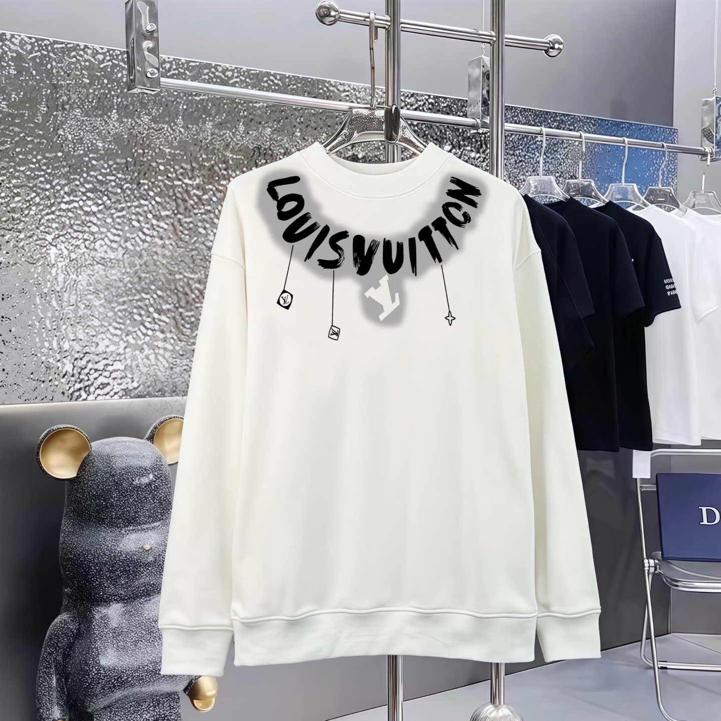 LOUIS VUITTON 路易威登印花丸首毛圈衛衣 男女兼用