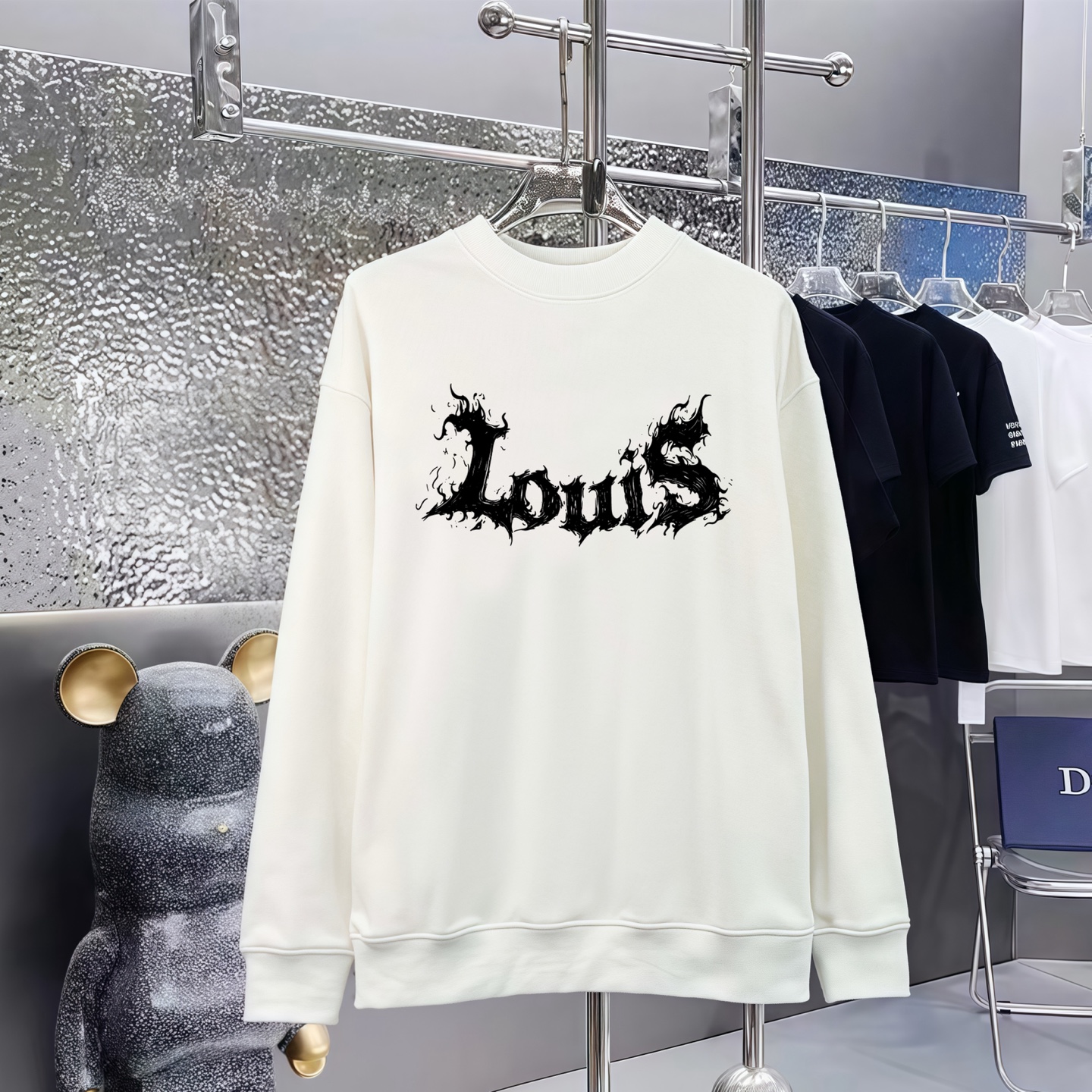 LOUIS VUITTON 路易威登印花丸首毛圈卫衣 男女通用