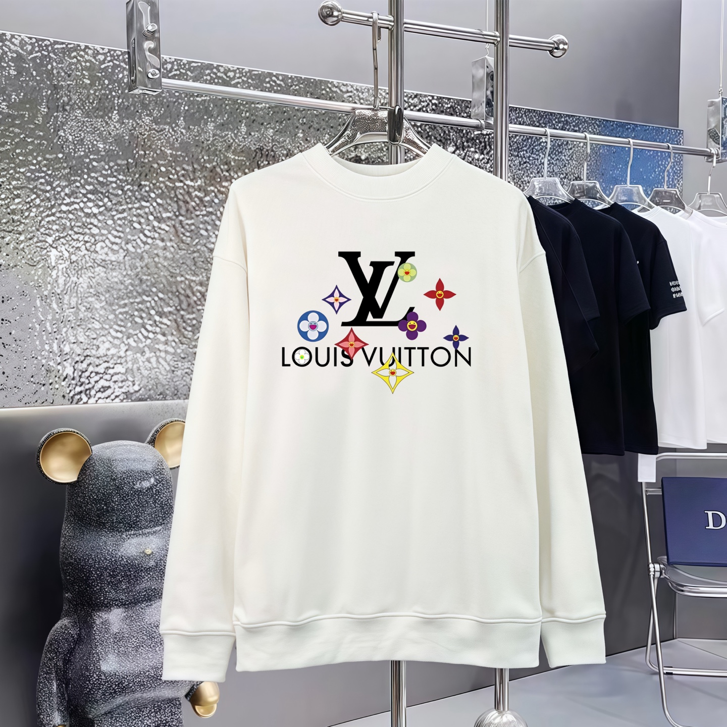 LOUIS VUITTON 路易威登印花丸首毛圈卫衣 男女兼用