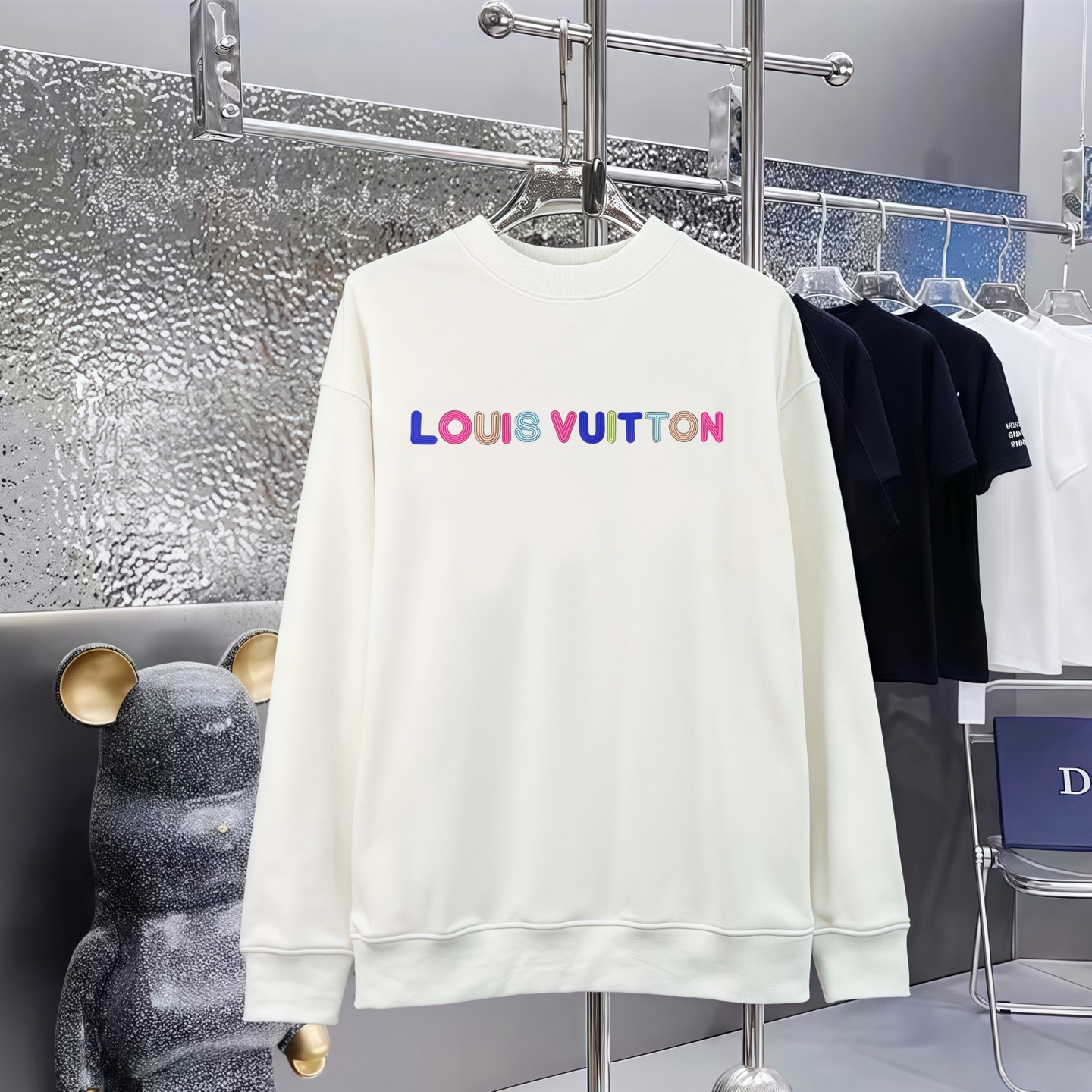 LOUIS VUITTON 路易威登印花圆领毛圈卫衣 男女兼用