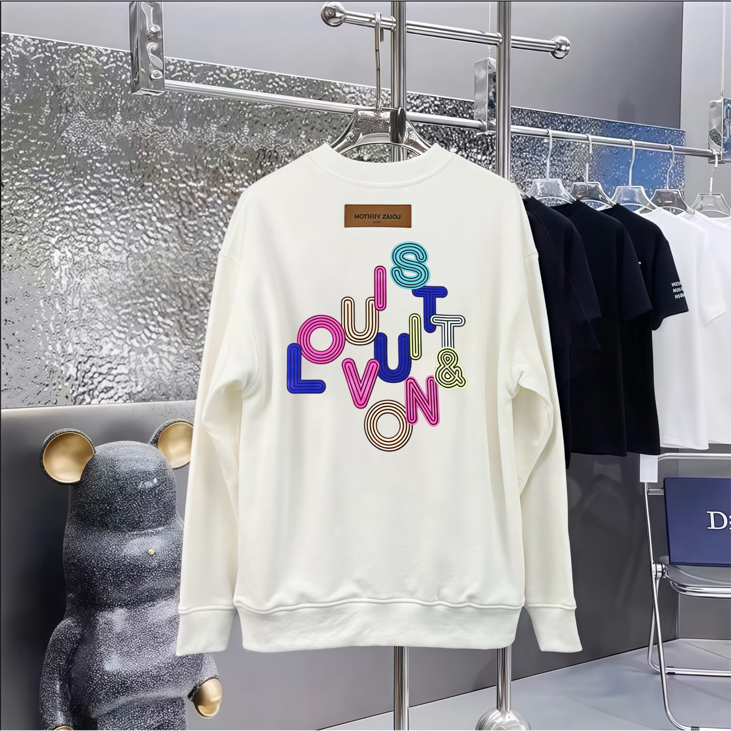 LOUIS VUITTON 路易威登印花圆领毛圈卫衣 男女兼用