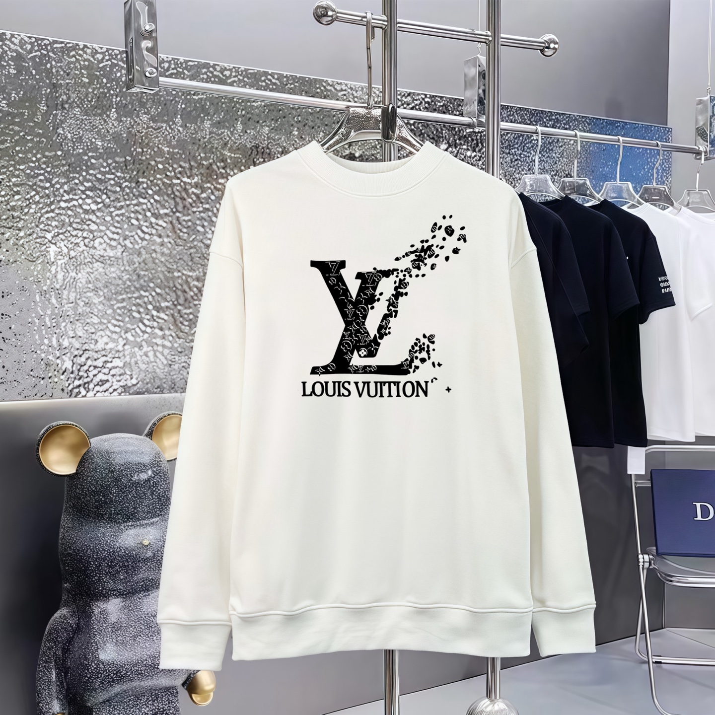 LOUIS VUITTON 路易威登印花丸首毛圈卫衣 男女兼用