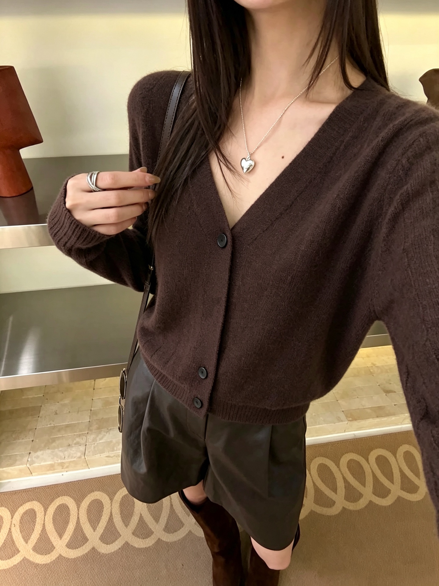 Bottega Veneta Brown V Neck Cardigan