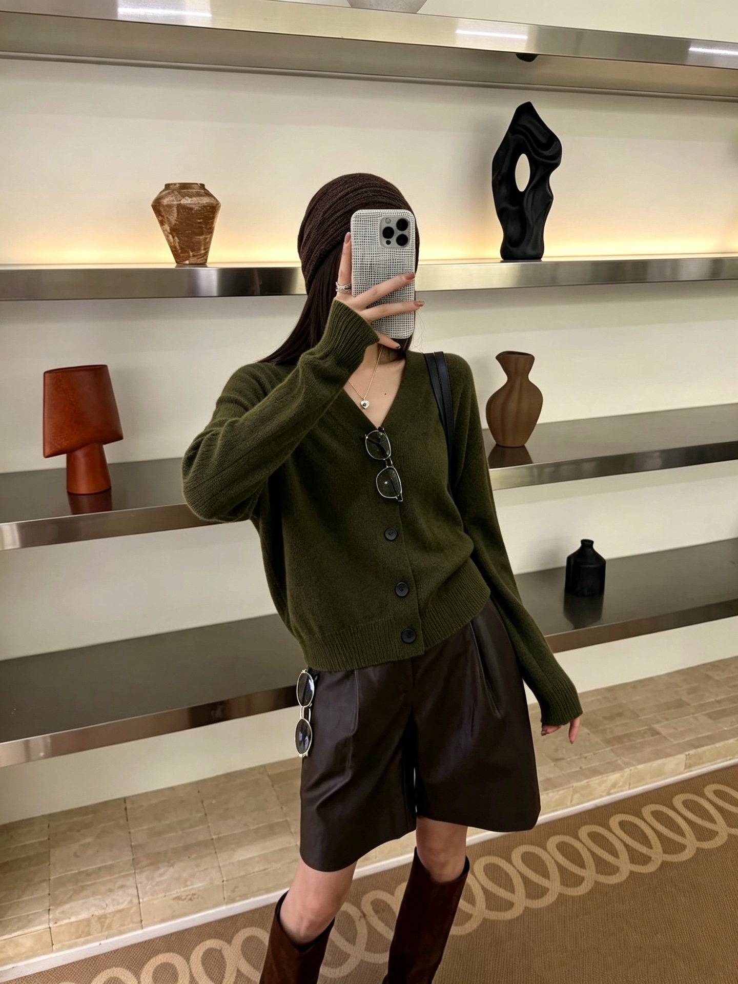 Bottega Veneta Olive Button Cardigan