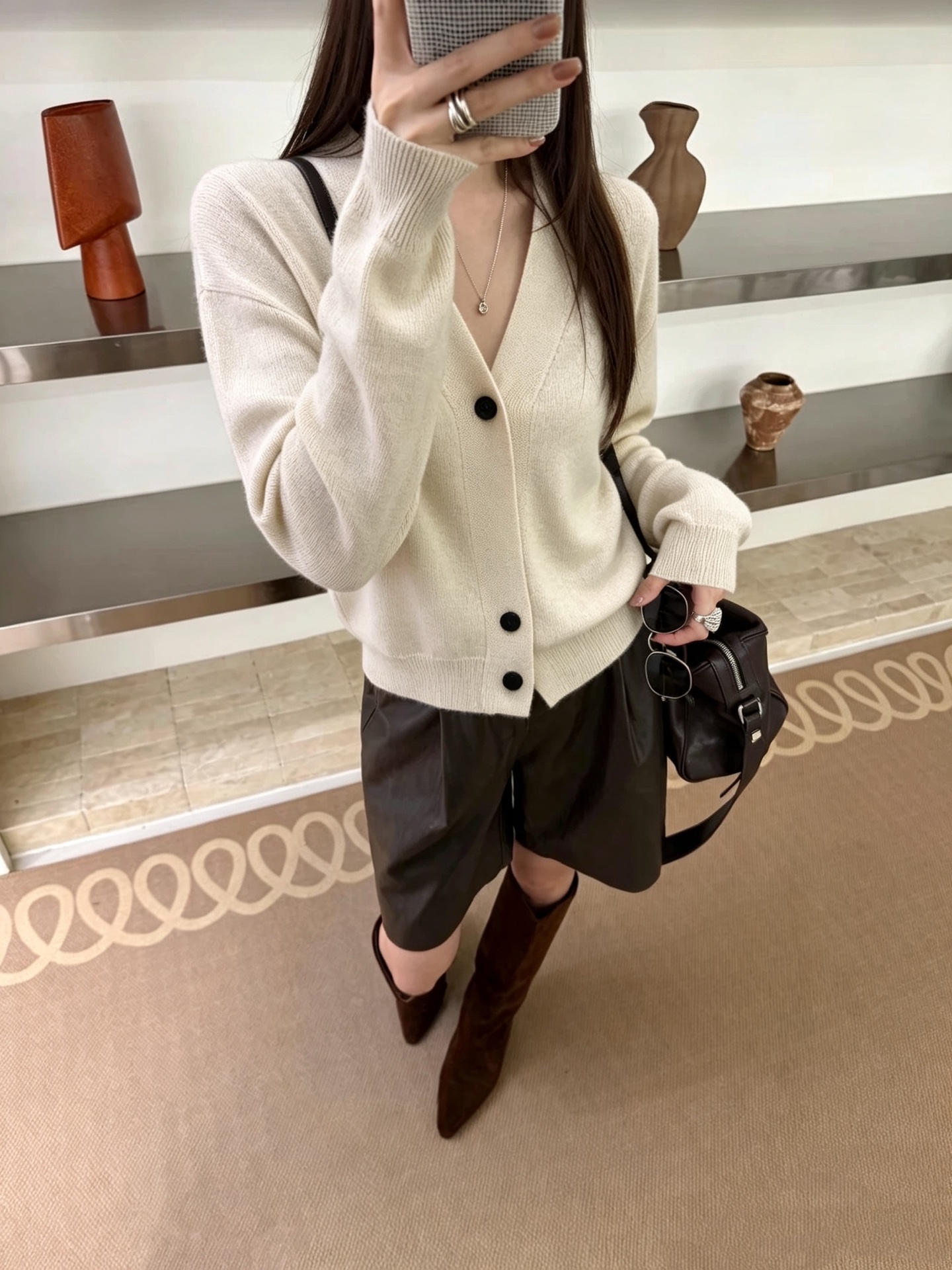 Bottega Veneta Cream Button Cardigan