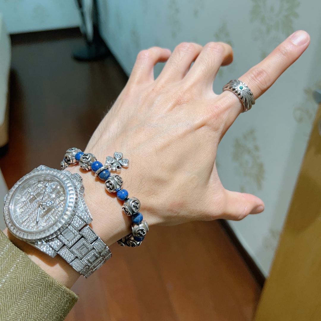 新品发布Gucci古驰手链男女同款 最新款青金石手链档次更高Anger Forest系列双g手链 4