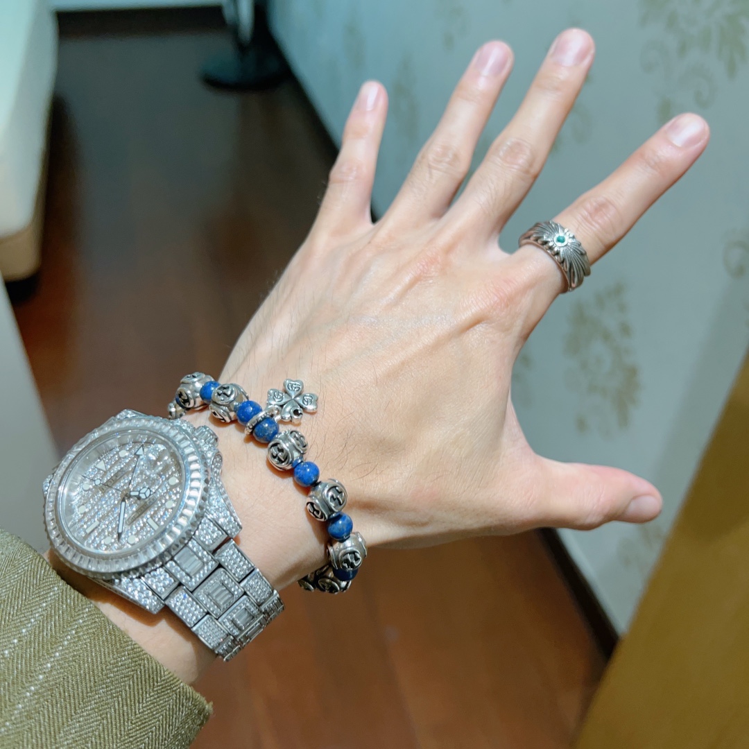 新品发布Gucci古驰手链男女同款 最新款青金石手链档次更高Anger Forest系列双g手链 3