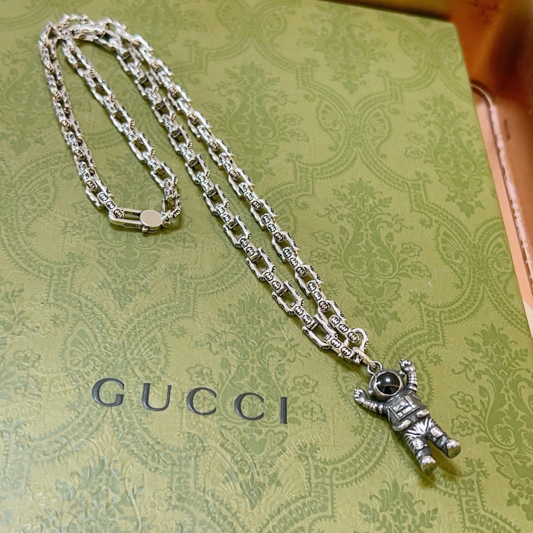 太帅啦🔥 Gucci古驰项链2024最新款链条档次更高经典款Anger Forest系列双G太空款古驰项链 5