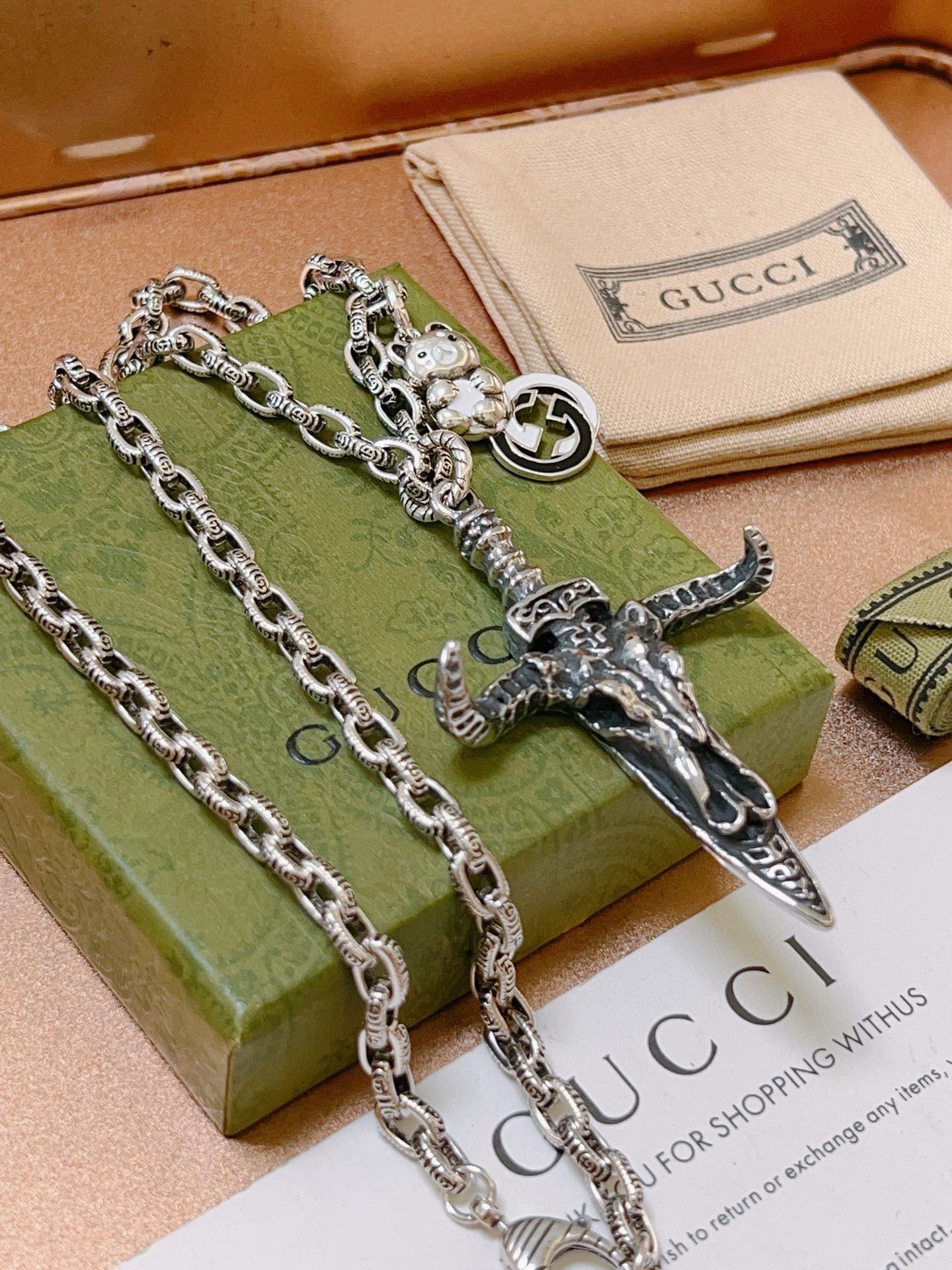 新品发布👒Gucci古驰项链2024最新款链条档次更高Anger Forest系列双G古驰项链牌独特气质项链 4
