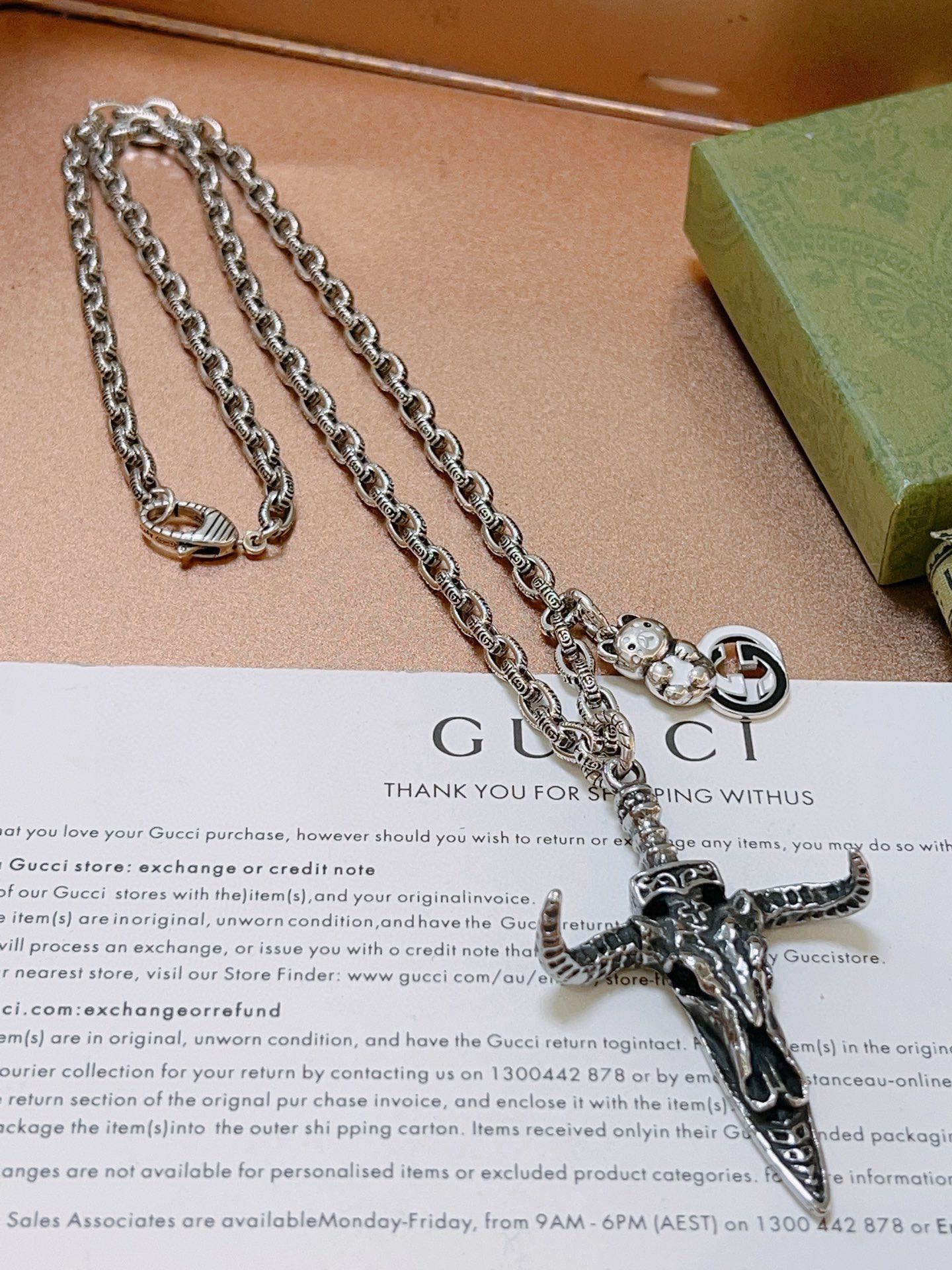 新品发布👒Gucci古驰项链2024最新款链条档次更高Anger Forest系列双G古驰项链牌独特气质项链 5