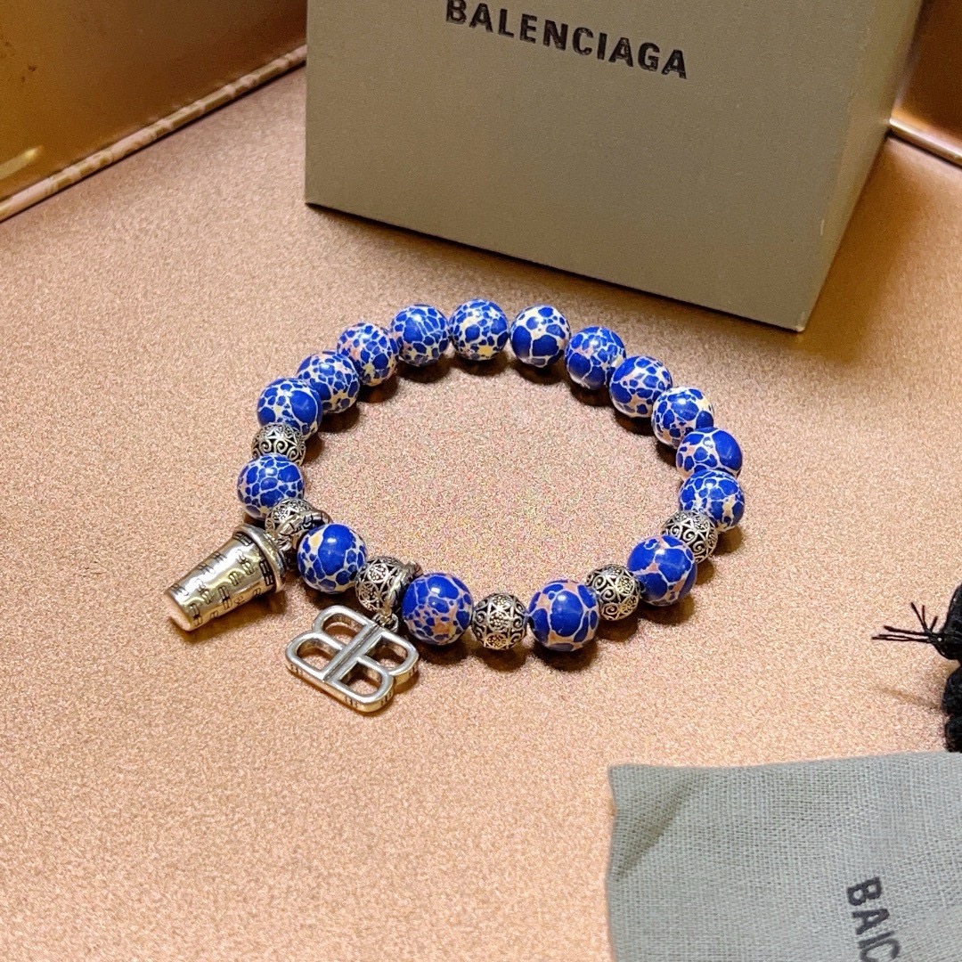 新品发布会👒专柜精工版本蛇皮石巴黎世家手链 🇷🇼蛇皮石泰银风格巴黎世家手链 男女款 复古做旧风 纯手工打造 ~开模💝潮流时尚必备 男女均可佩戴 情侣款 8