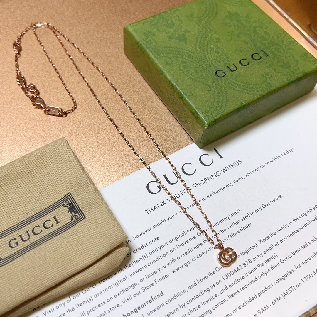 新品发布👒巨帅🤠Gucci古驰项链最新款链条档次更高Anger Forest系列双G迷你古驰项链 3