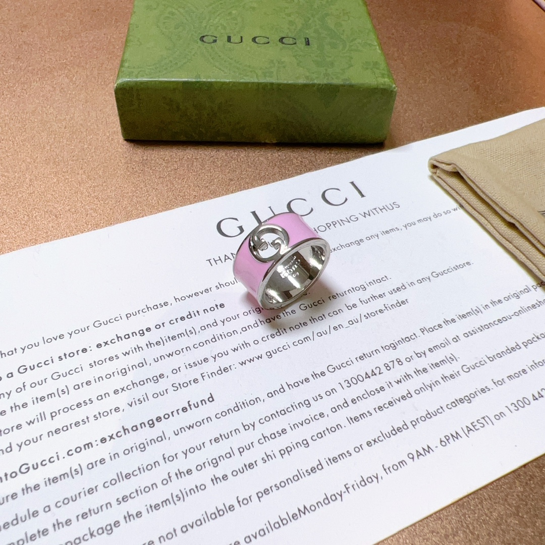 Gucci古驰戒指最新款式时尚气质档次更高Anger Forest系列双G纯手工制作工艺 古驰戒指 8