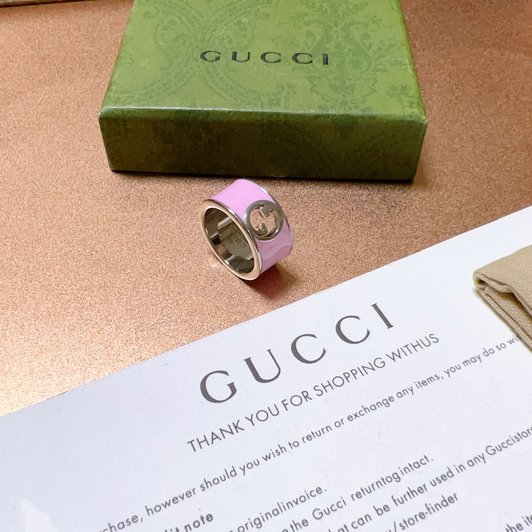 Gucci古驰戒指最新款式时尚气质档次更高Anger Forest系列双G纯手工制作工艺 古驰戒指 4