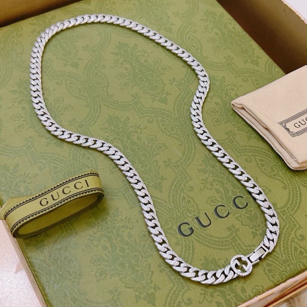 奢华款)Gucci古驰项链最新款满钻链条档次更高 4