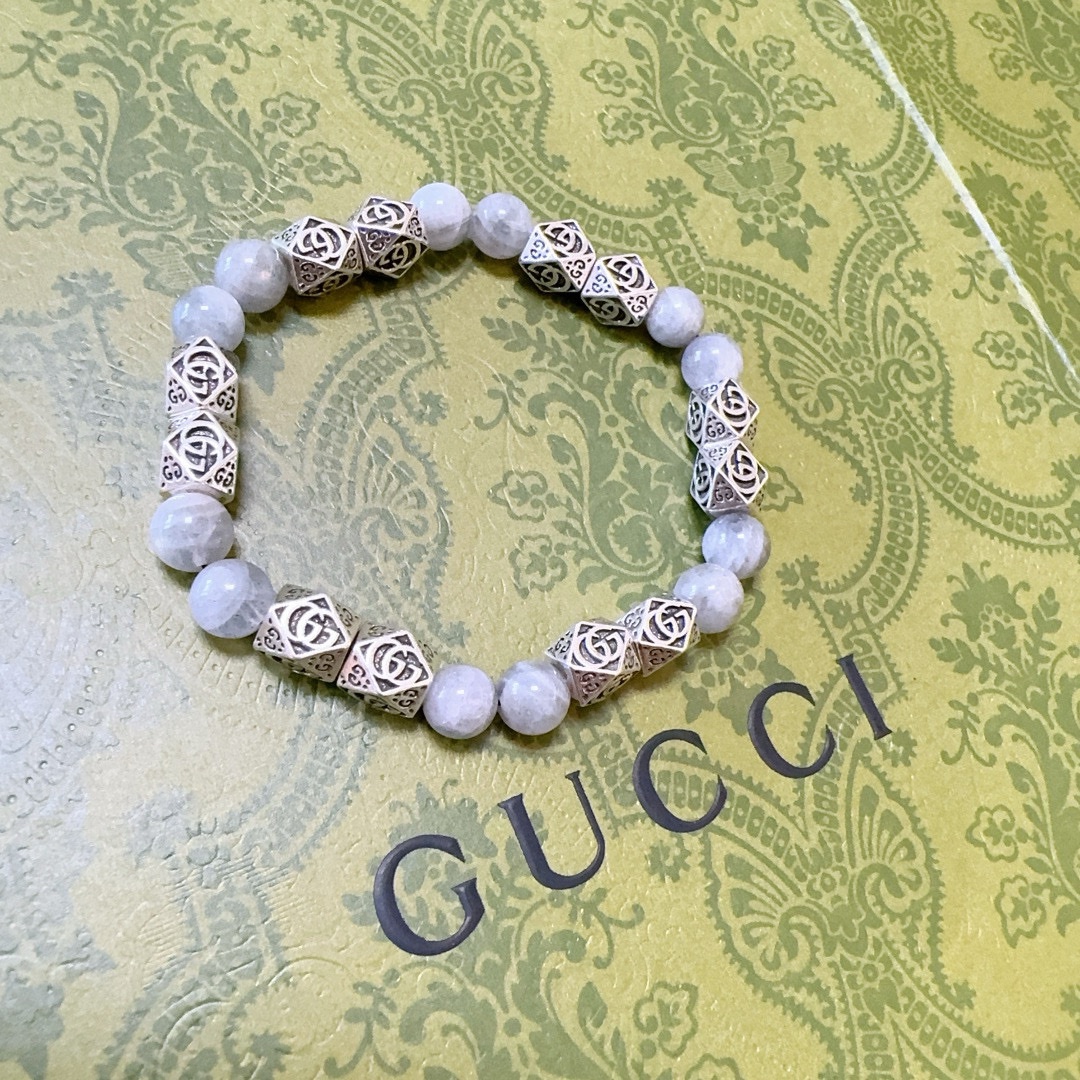 新品发布Gucci古驰手链男女同款 最新款夜光石手链档次更高Anger Forest系列双g手链 7