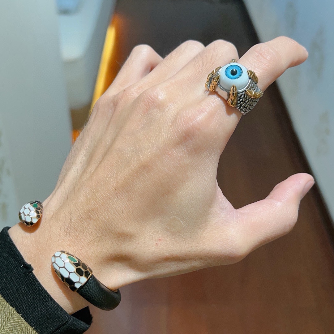 Gucci古驰戒指最新款式虎眼档次更高Anger Forest系列双G纯手工制作工艺 古驰戒指 3