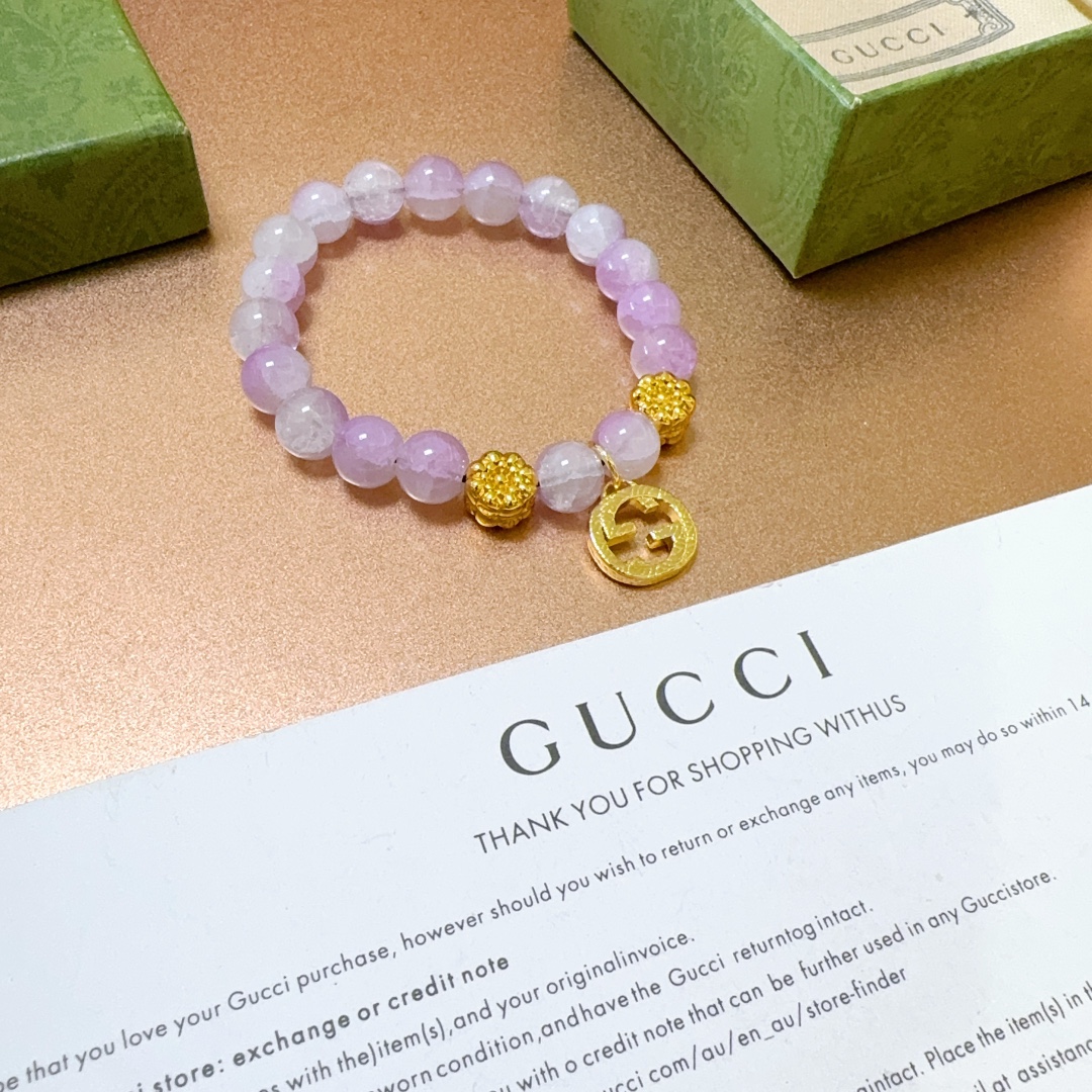 新品发布👒Gucci古驰手链男女同款 最新款水晶爆珠手链档次更高Anger Forest系列双g水晶手链 7
