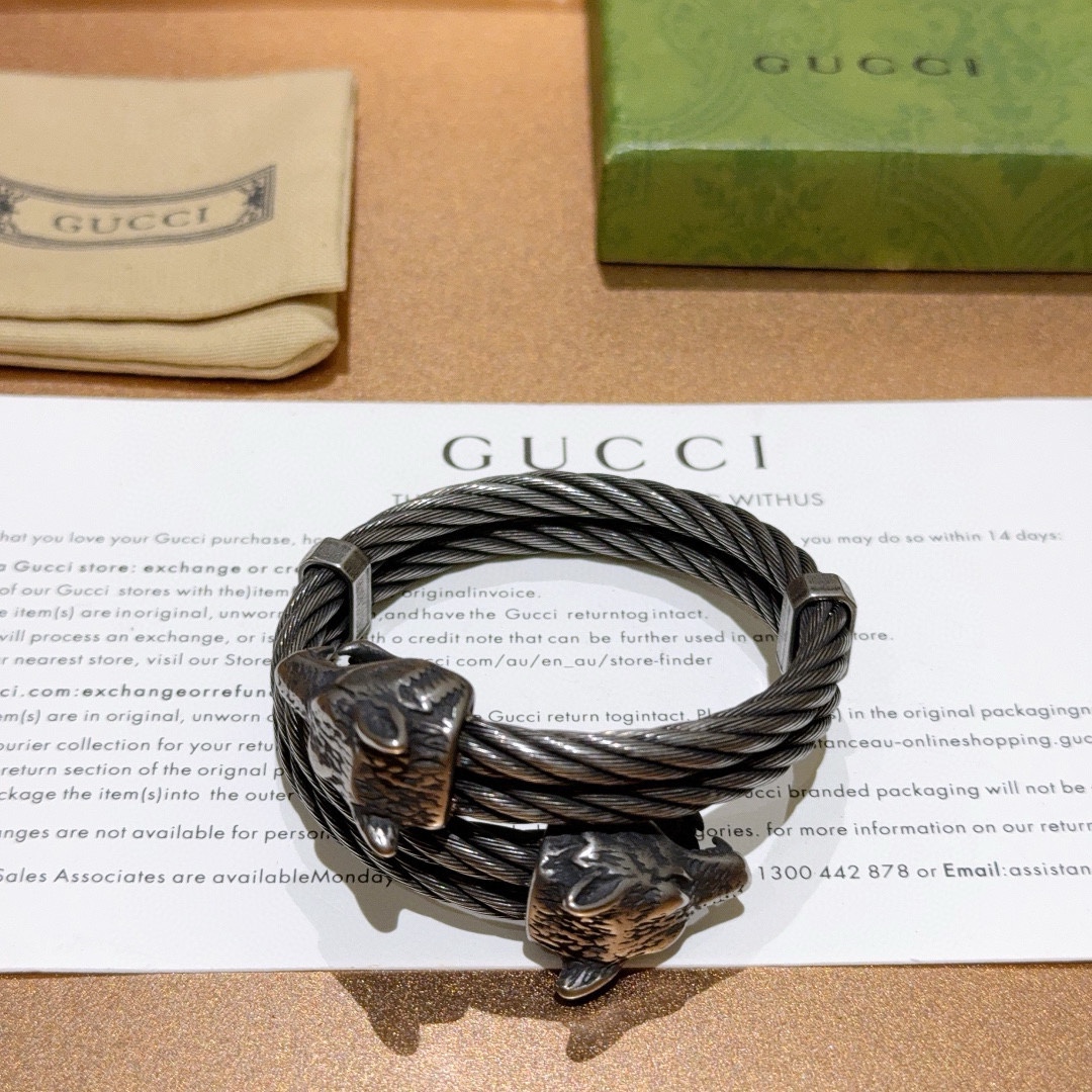 认准独家做旧复古破旧系列加厚加宽Gucci古驰手镯手环独特魅力十足最新款手镯 档次更高Anger 5