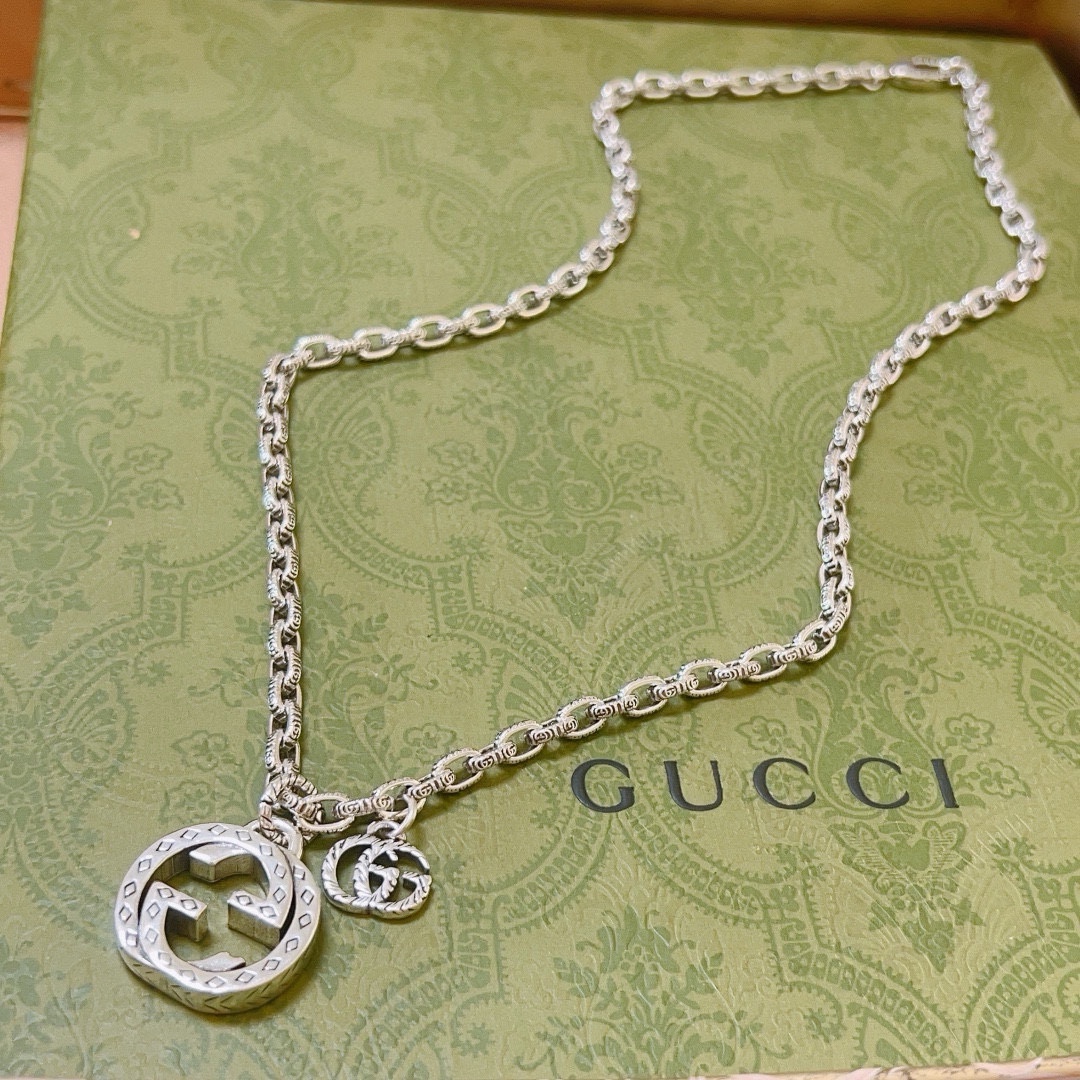 新品发布👒不爆不发 抖音带货网红首选 Gucci古驰项链最新款链条档次更高Anger Forest系列双g设计理念复古图案项链 5