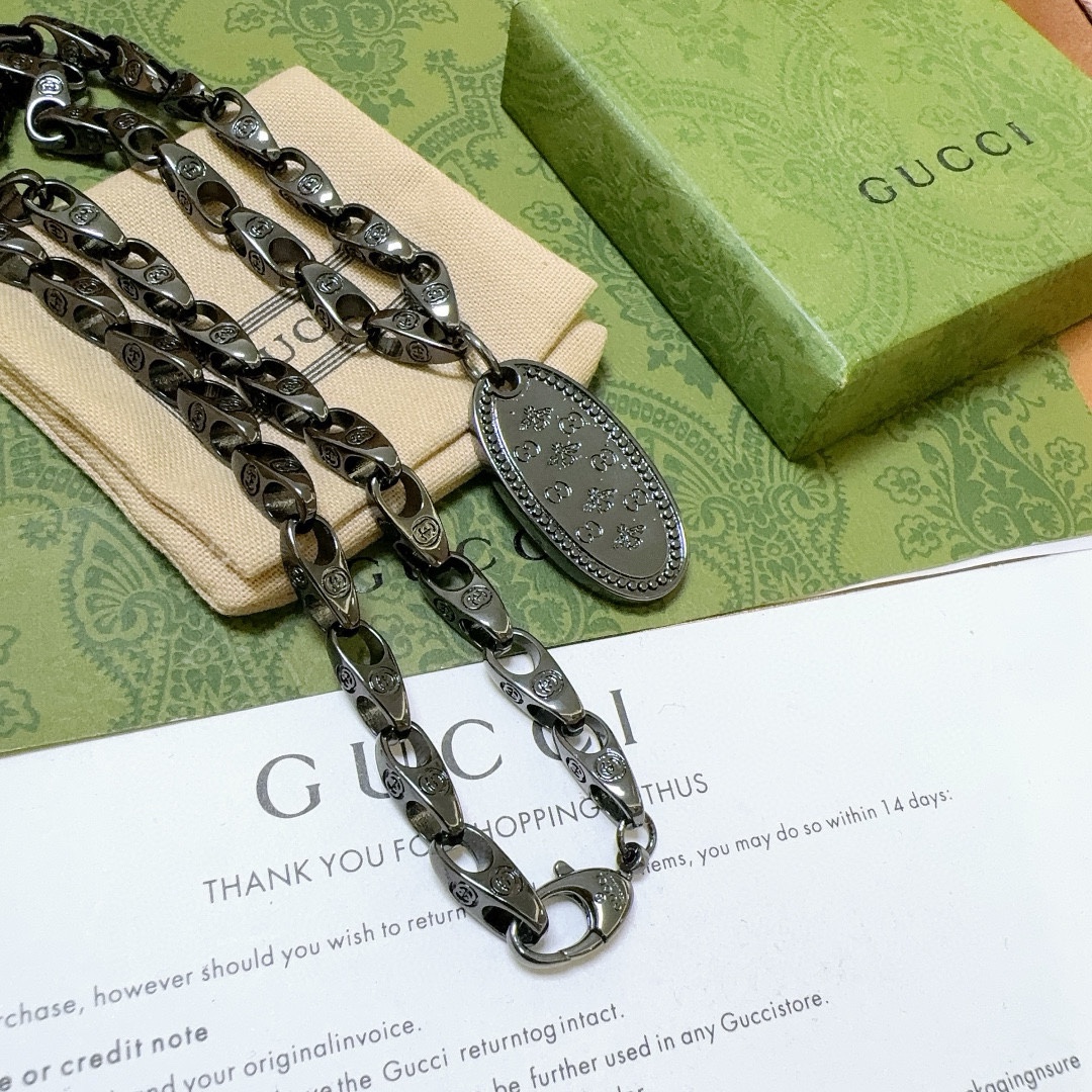 新品发布👒Gucci古驰项链2024最新款链条档次更高Anger Forest系列双G古驰项链独特钨金风格气质项链 6