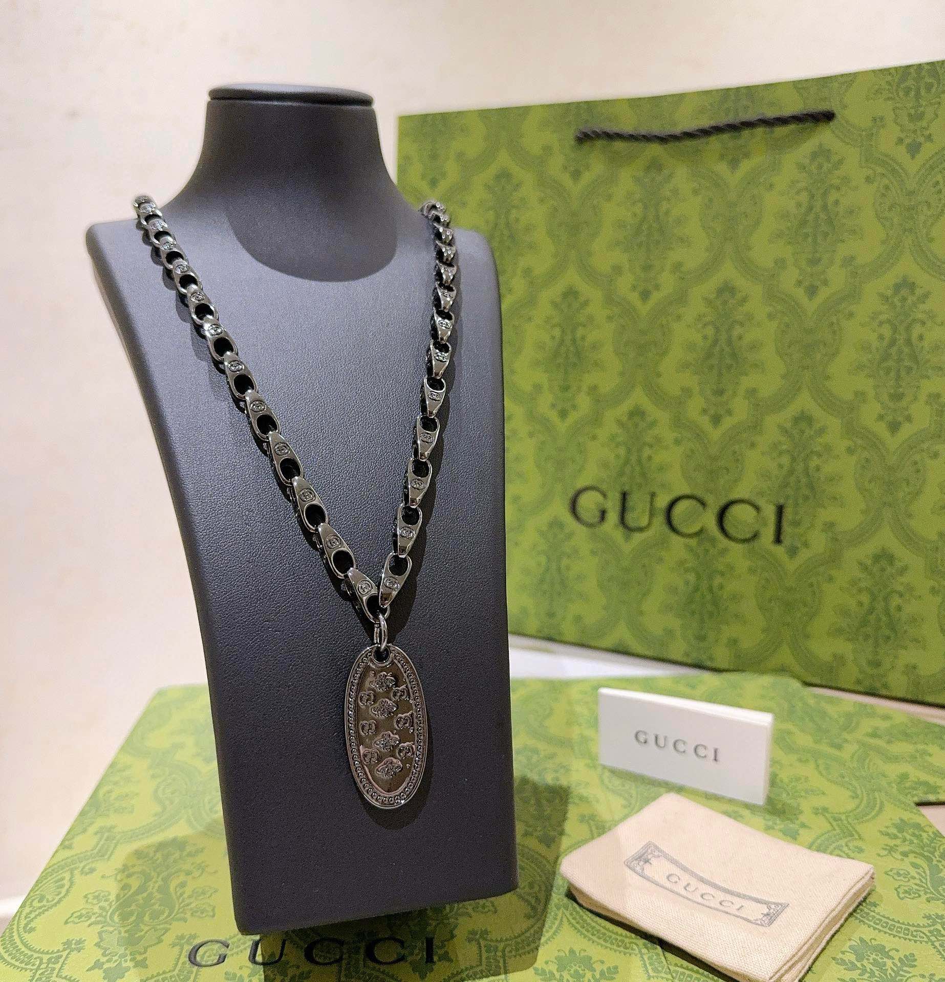 新品发布👒Gucci古驰项链2024最新款链条档次更高Anger Forest系列双G古驰项链独特钨金风格气质项链 2