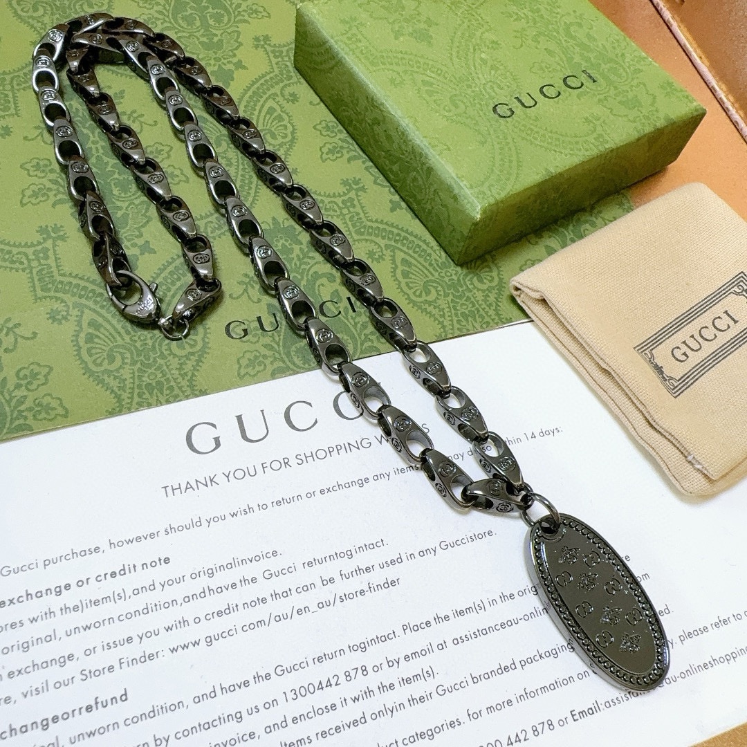 新品发布👒Gucci古驰项链2024最新款链条档次更高Anger Forest系列双G古驰项链独特钨金风格气质项链 8