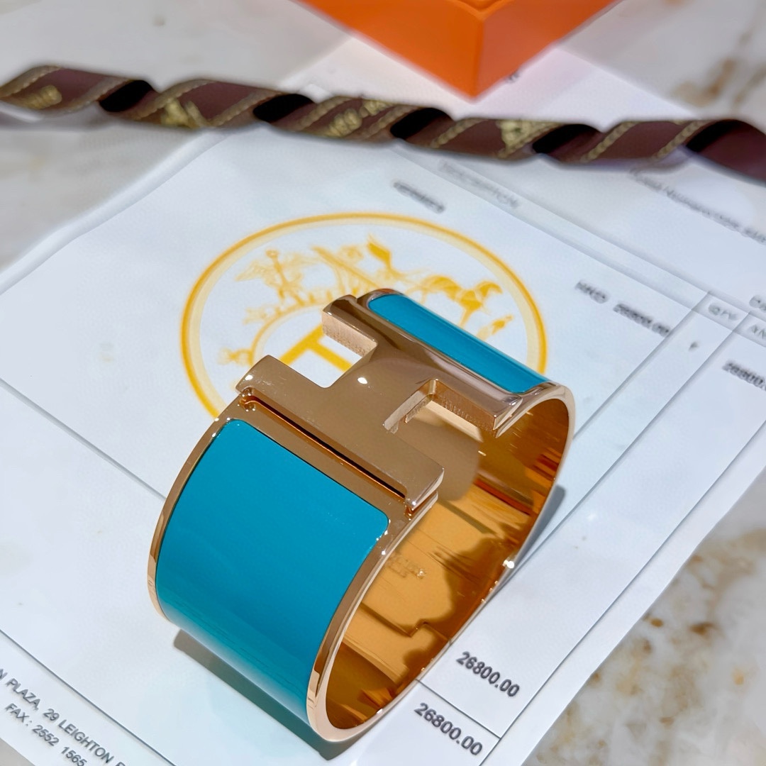 Hermes 阿尔加维蓝爱马仕手镯 ❗️定制 宽版手镯手环 珐琅工艺太考验师傅的手艺了 要确保色泽手工制作好[色][色] 定制 都爱爱马仕手镯 8