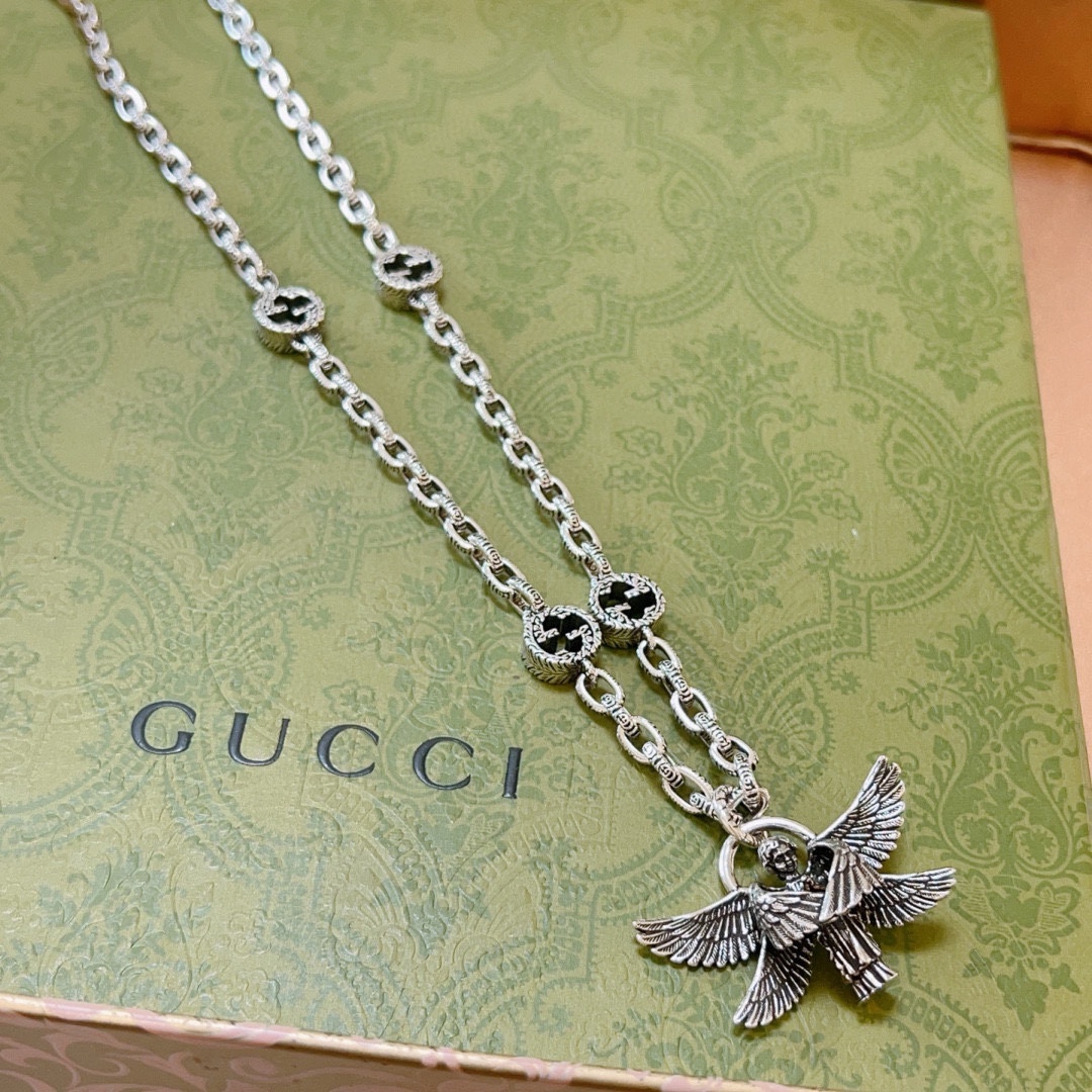 新品发布👒Gucci古驰项链2024最新款链条档次更高Anger Forest系列双G古驰项链牌独特气质项链 5