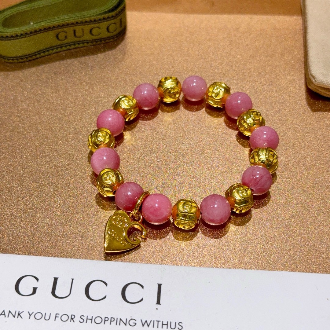高品 新品发布Gucci古驰手链男女同款 最新款手链奢华天然石 保值增值手串 天然材质更具有性价比 全饰穿珠档次更高Anger 4