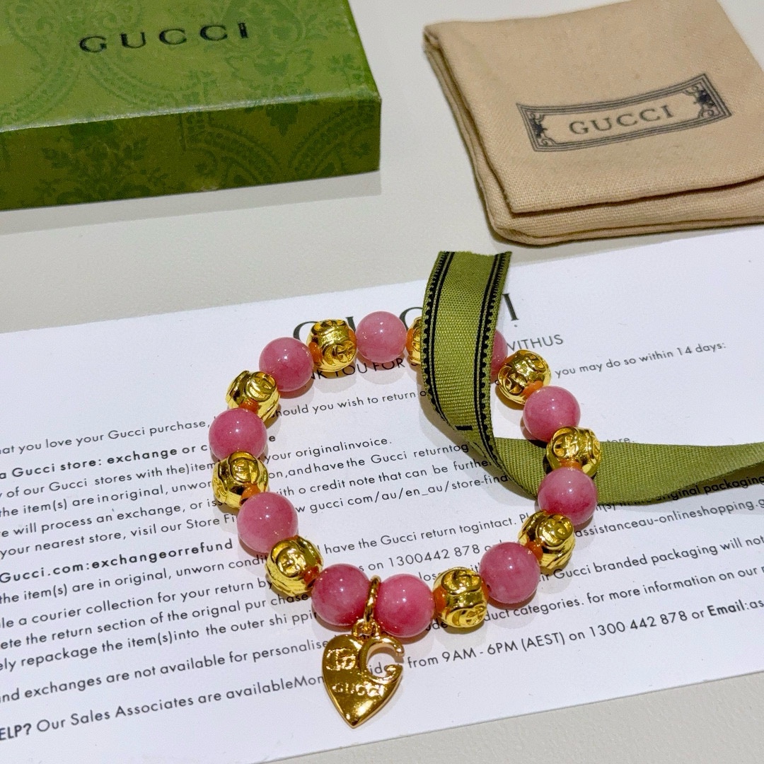 高品 新品发布Gucci古驰手链男女同款 最新款手链奢华天然石 保值增值手串 天然材质更具有性价比 全饰穿珠档次更高Anger 3
