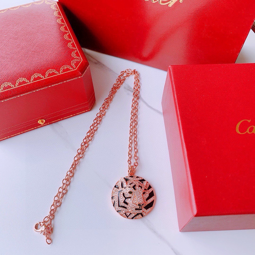 NO:106171,Cartier Cartier Necklace Leopard Series Full Diamond Leopard Necklace Original Consistent Ratio Super-fine crafted with imported silver electroplated thick gold, colorless but allergic, upgraded version, jewelry boutique, cartier, cartier, necklace19860909批Cartier 卡地亚项链豹子系列 满钻豹子项链 原版一致比例 超精工制作 采用进口银电镀厚金 不褪色不过敏 升级版,饰品精品,cartier,cartier,necklace,Jewelry