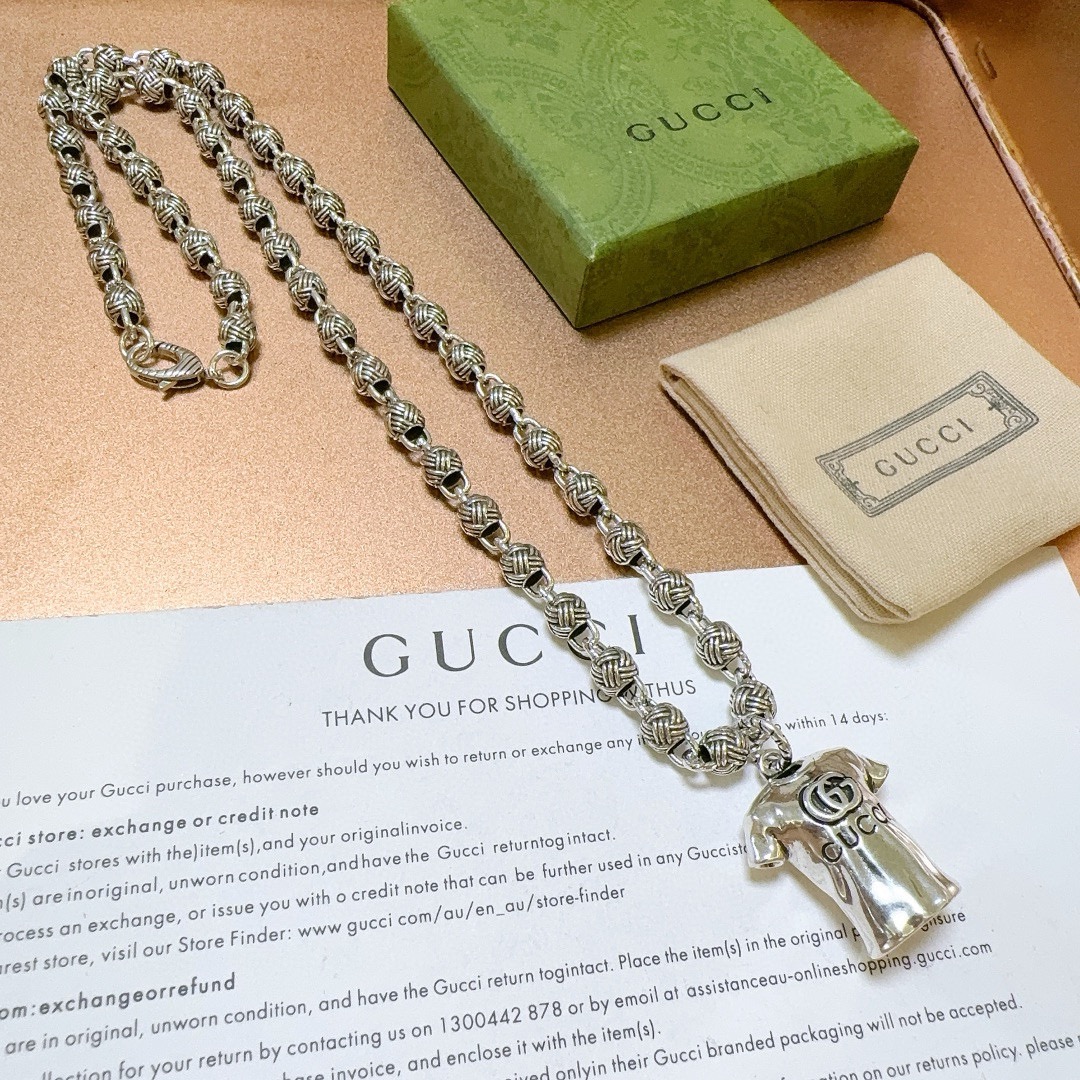 新品发布 👒Gucci古驰项链最新款链条档次更高Anger Forest系列双G经典款艺术设计理念项链系列复古银项链🎨🖼️服饰瞬间 5