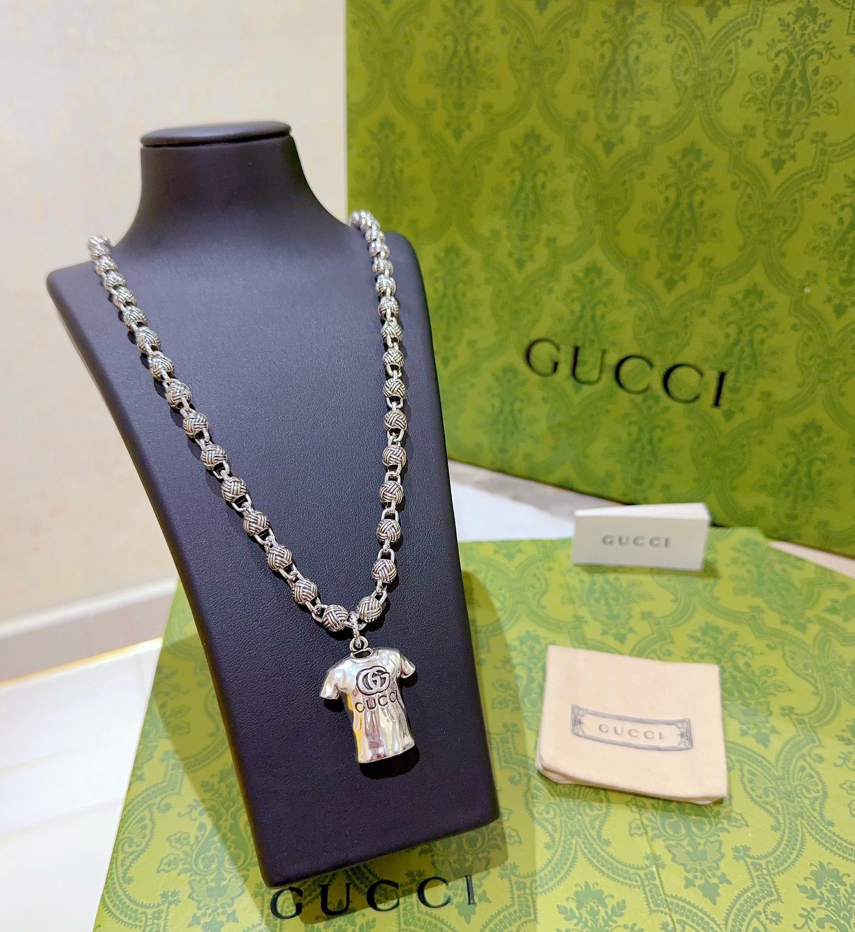 新品发布 👒Gucci古驰项链最新款链条档次更高Anger Forest系列双G经典款艺术设计理念项链系列复古银项链🎨🖼️服饰瞬间 4