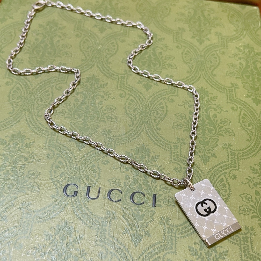 Gucci古驰项链最新款链条档次更高Anger Forest系列双G经典款设计项链系列复古银项链 8
