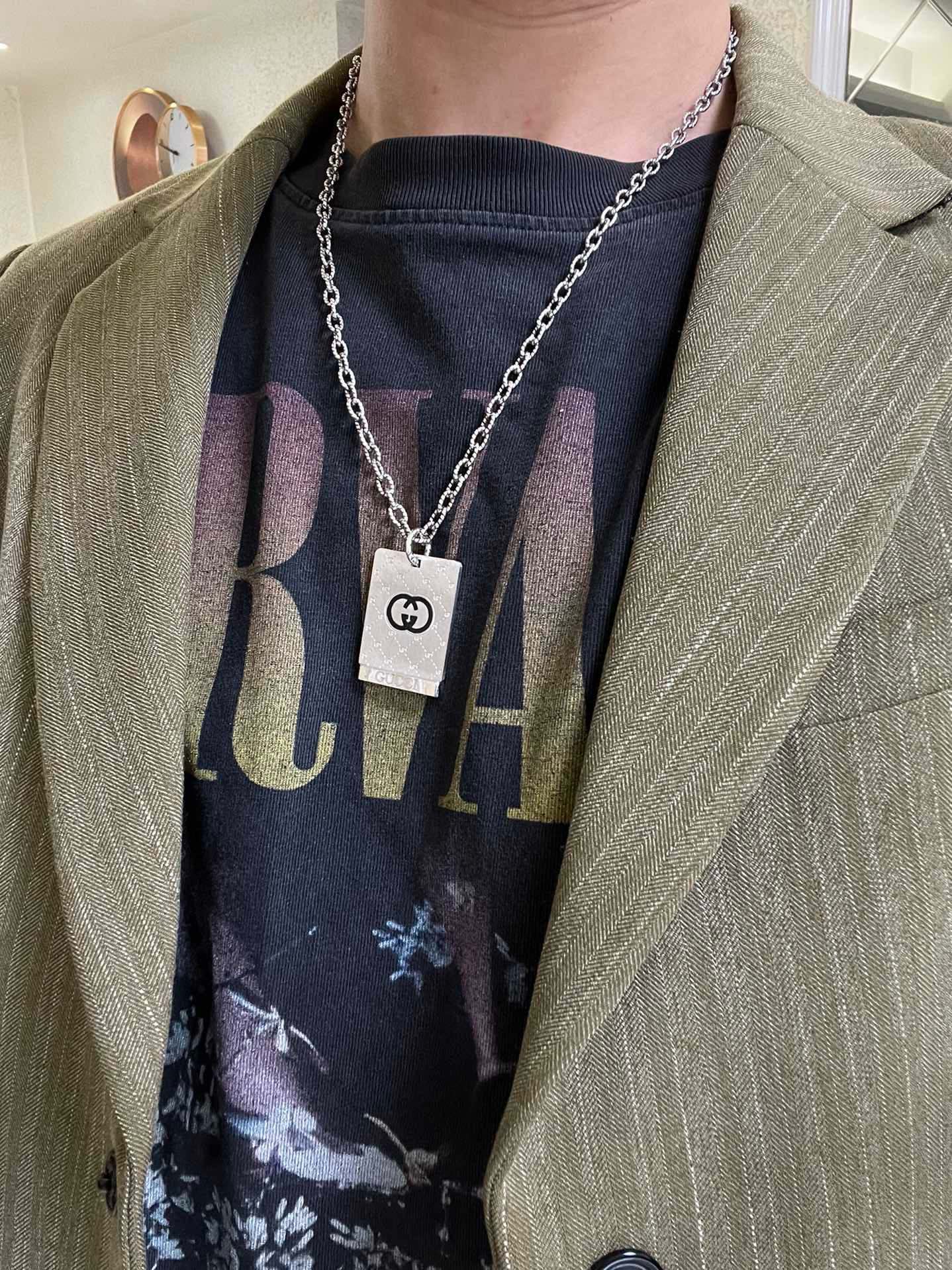 Gucci古驰项链最新款链条档次更高Anger Forest系列双G经典款设计项链系列复古银项链 6