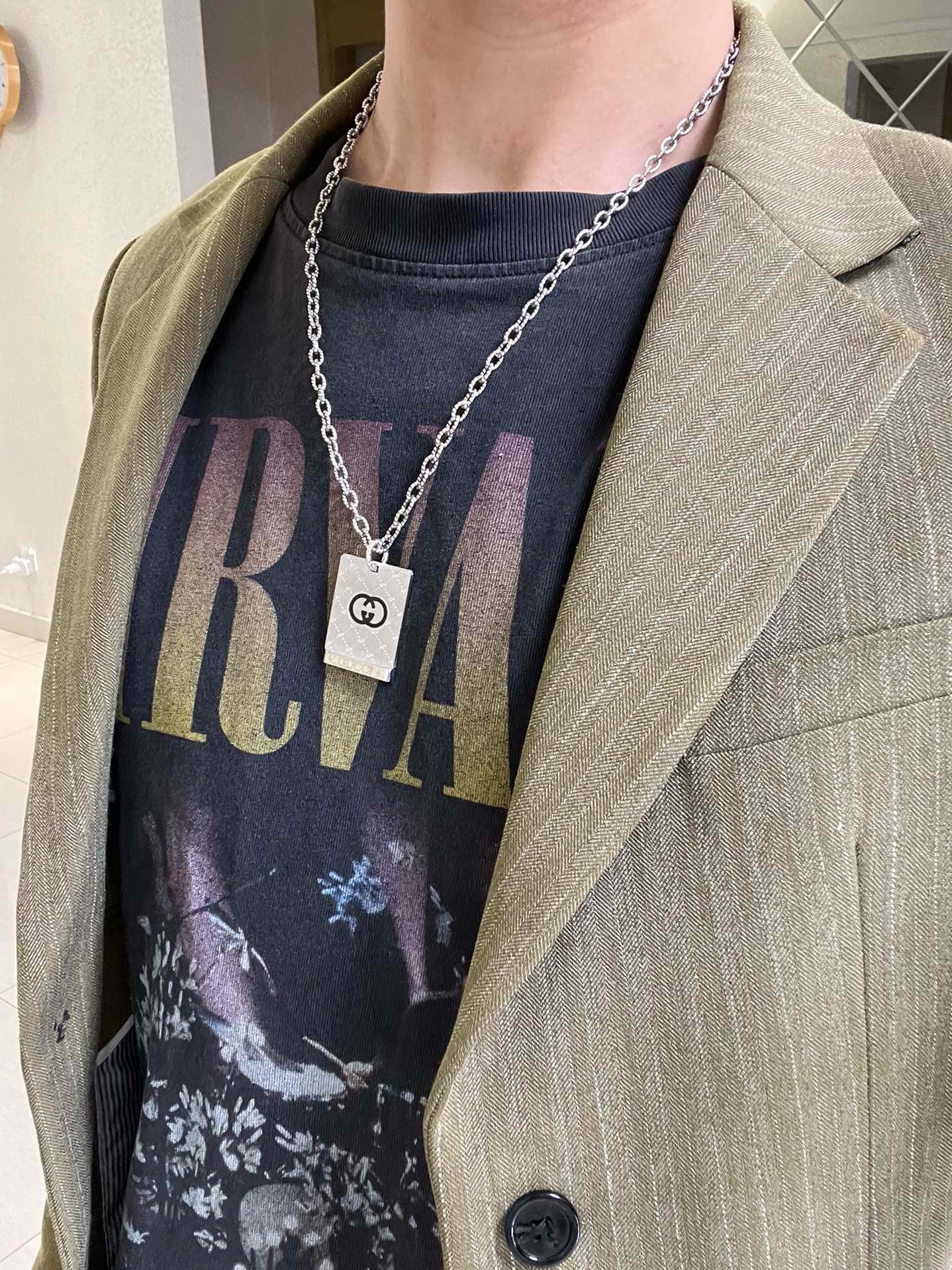 Gucci古驰项链最新款链条档次更高Anger Forest系列双G经典款设计项链系列复古银项链 9