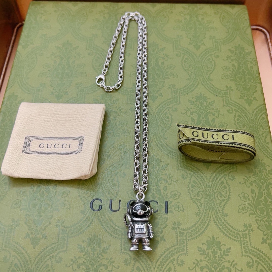 Gucci古驰项链2024最新款链条档次更高Anger Forest机器熊系列双G古驰项链 9