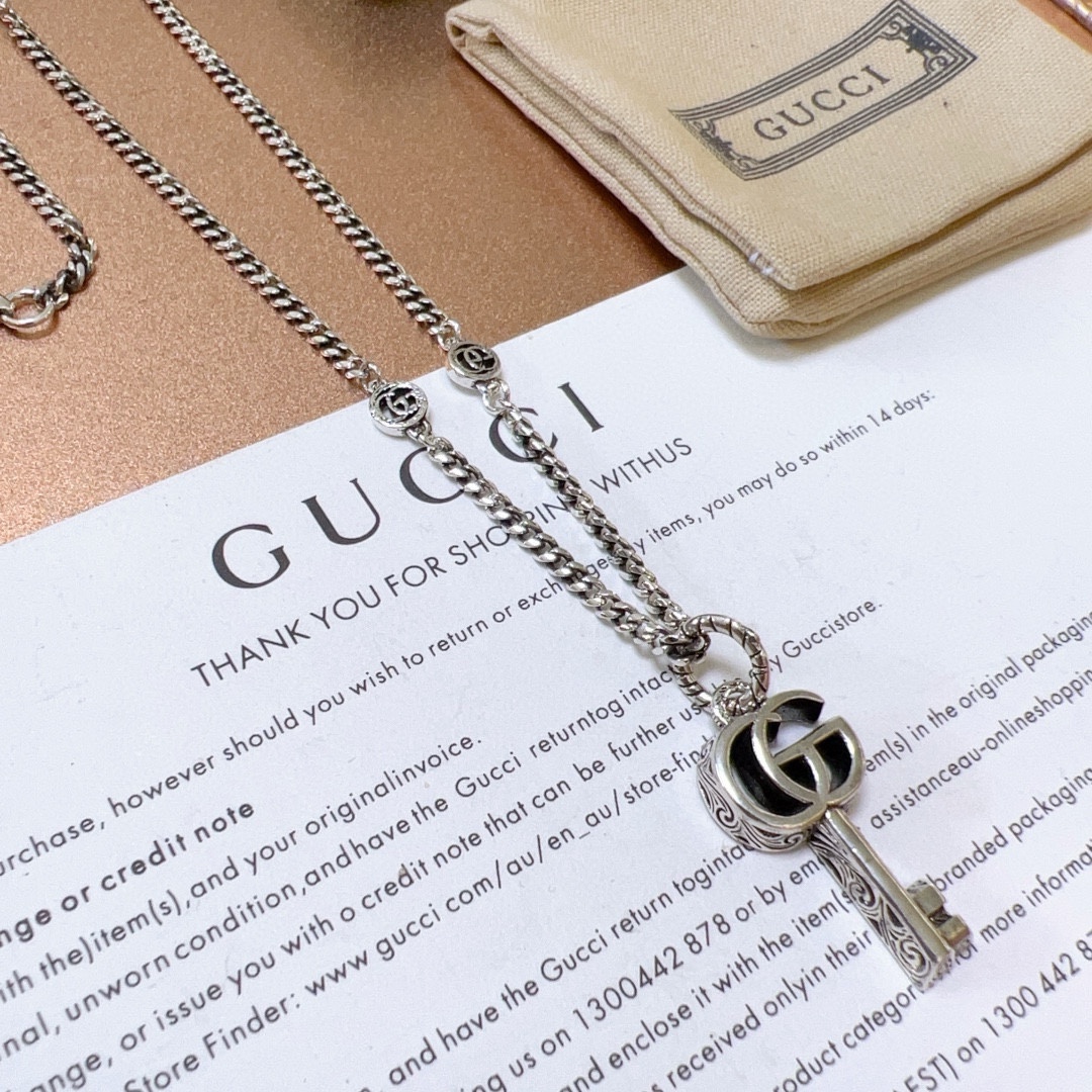 新品发布 👒Gucci古驰项链最新款六G链条档次更高Anger Forest系列双G经典款联名设计理念项链系列复古银项链 4