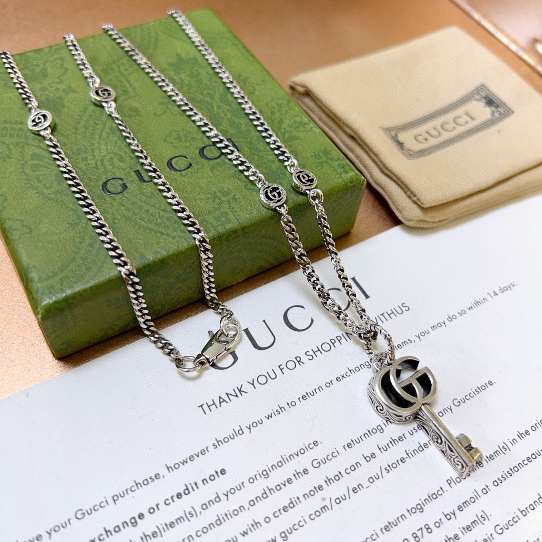 新品发布 👒Gucci古驰项链最新款六G链条档次更高Anger Forest系列双G经典款联名设计理念项链系列复古银项链 6