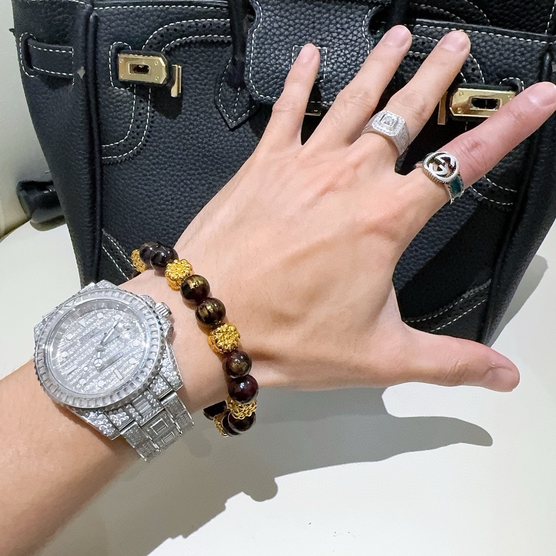 新品发布Gucci古驰手链男女同款 最新款天然石手链档次更高Anger Forest系列双g手链 6