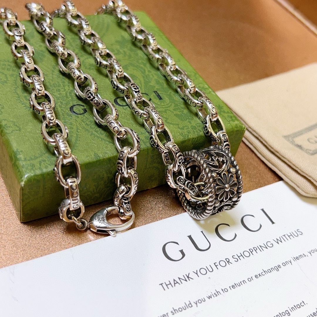 新品发布👒不爆不发 抖音带货小红书网红首选 Gucci古驰项链最新款链条档次更高Anger Forest系列双g设计理念复古手链 2