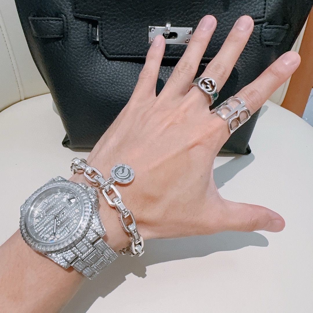 Luxury platinum Marseilles bracelet with intricate custom details, suitable for men and women, available in 18-24cm lengths. - 图片 3