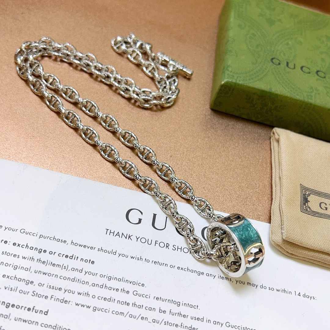 不爆不发 抖音带货网红首选 Gucci古驰项链最新款链条档次更高Anger Forest系列双g设计理念复古图案古驰项链 4