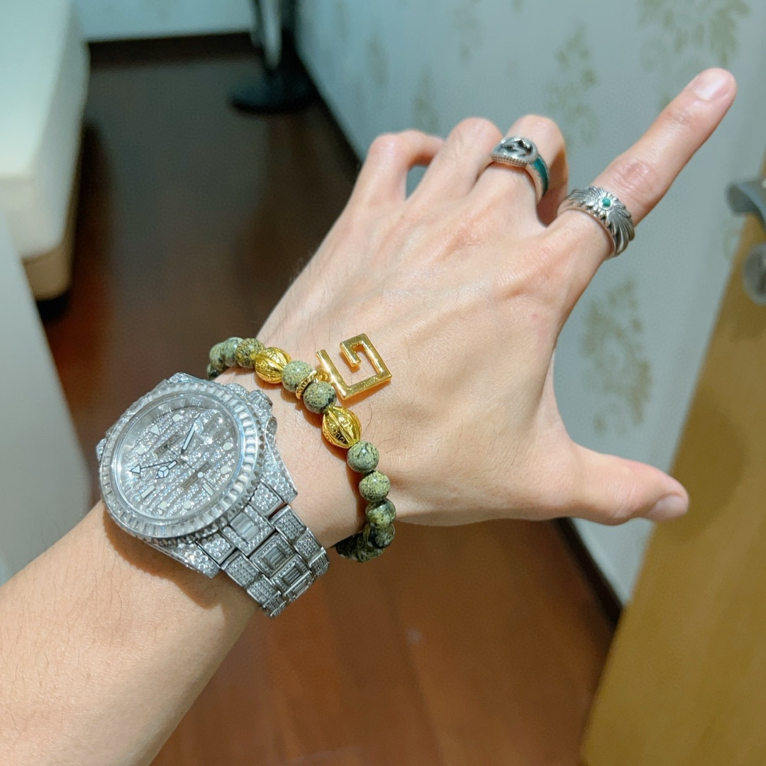 新品发布🇮🇹官宣上市 Gucci古驰手链男女同款 新款天然石药王石手链档次更高Anger Forest系列双g手链 6