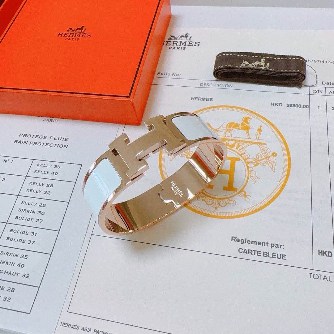 Hermes 爱马仕手镯 ❗️定制 手环 珐琅工艺考验师傅的手艺了 要确保色泽手工制作好[色][色] 定制 宽版1.8mm 都爱爱马仕手镯 4