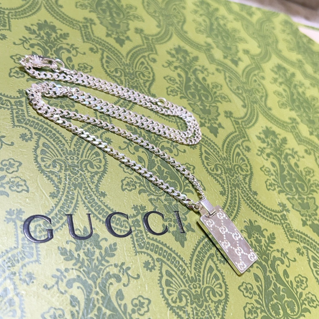 Gucci古驰项链最新款链条档次更高Anger Forest系列双G经典款系列18k金项链 8